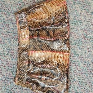 Vecceli Italy Faux Croc, Snake print Clutch Bag